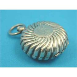 A late Victorian spiral fluted silver sovereign case Maker S. Mordan....