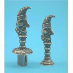 An Edwardian silver Mr Punch seal and wax holder....