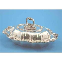 An Elkington plated tureen of serpentine oval form....
