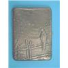 Image 1 : A Russian 84 zolotnik cigarette case decorated in relief with a crow on a fence in a winter lands...