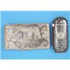Image 1 : A Russian 84 zolotnik and niello snuff box decorated with a view of a port, dated 1846, 2.5 ins....