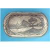 Image 1 : A Russian 84 zolotnik and niello tobacco box decorated with a riverside town, 1872, 4.5 ins....