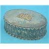 Image 1 : A Continental plated oval casket with coat of arms decoration, 9 ins....