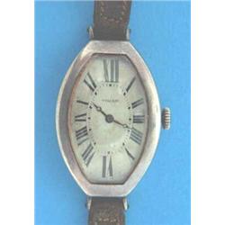 A gentlemans silver Vulcan wrist watch with silvered Roman dial....
