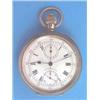 Image 1 : An Omega silver keyless pocket chronograph with enamel dial, 1909....