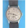 A gentlemans steel Longines wrist watch with silvered Arabic dial and subsidiary seconds....