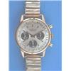 Image 1 : A gentleman's gold plated Breitling wrist chronograph with silvered dial and black subsidiary dia...