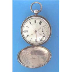A George IV silver pocket watch with movement signed In Bishop, Sherborne, 1828....