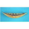 Image 1 : A Victorian 15ct gold crescent moon brooch, gypsy set 3 diamonds...