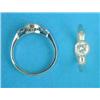 Image 1 : An 18ct white gold solitaire diamond ring, the shoulders set baguette cut diamonds...