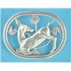 Image 1 : A Georg Jensen silver brooch, depicting a deer and stylised flower heads, No.256...