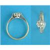 Image 1 : An 18ct gold solitaire diamond ring, the shoulders set small diamonds...