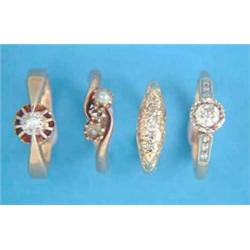 An 18ct gold and platinum illusion set solitaire diamond ring, with diamond set shoulders, togeth...