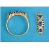 Image 1 : An 18ct gold 5-stone sapphire and diamond half hoop ring...