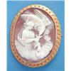 Image 1 : A Victorian shell cameo brooch, carved with a study of Ganymede, in a gold rub over frame with be...