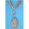 Image 1 : A late Victorian silver pendant locket, decorated with a horseshoe and flowerheads on a fancy lin...