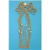 Image 1 : A 9ct gold 3-row necklace, of faceted bead and circular links, 48.1grms...