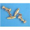 Image 1 : A pair of 15ct gold torpedo shape cufflinks, with chain link connections, 7.9grms...