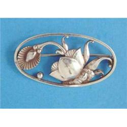 A Georg Jensen Sterling silver flowerhead brooch, No.274...