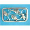 Image 1 : A Georg Jensen silver rectangular brooch, designed as trailing flowerheads, No.295...