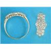 Image 1 : A gold and diamond triple cluster ring,...
