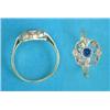 Image 1 : A gold, sapphire and diamond openwork circular cluster ring...