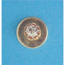 A 15ct gold tie stud, claw-set with an old brilliant cut diamond (cased)...