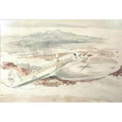 Paul Nash (1889-1946) lithograph, Raider in the Marsh, 15 x 22 ins....