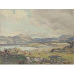 Archibald Kay (1860-1935) oil on artist board, Highland landscape, Signed, 12 x 16 ins....