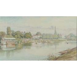 William Redworth (b.1873) watercolour, The Thames at Datchet, Signed and dated '96, 8.25 x 14.25...