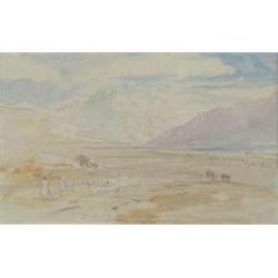 Edward Lear (1812-1888) ink and watercolour, "Konitza", Albania, Inscribed and dated 16 April 185...
