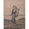 Image 1 : English School circa 1890. ink and watercolour, Japanese mother and infant, estuary beyond, Initi...