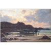 Image 1 : John Noble Barlow (1861-1917) oil on canvas, Beach scene at sunset, Signed, 8 x 12 ins....