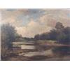 Image 1 : Edward John Cobbett (1815-1899) oil on board, "A Backwater at Wargrave", Signed verso, 18 x 24 in...