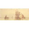 Image 1 : Frederick James Aldridge (1850-1933) watercolour, Tug boat and other shipping in harbour, Signed,...