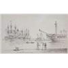 Image 1 : English School, 1838. pen and ink, "East India Docks, Blackwall, 1838", Monogrammed JH, 4.5 x 7.5...