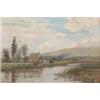 Image 1 : Alfred Bennett (19th C.) oil on canvas, On the Ouse, Near Lewes, signed and dated Nr. Lewes '90,...