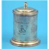 Image 1 : A George V silver tobacco jar of cylindrical form engraved with the name and crest of Sir William...