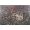 Image 1 : George Houston (1869-1947) unframed oil on canvas, Waterfall in woodland, signed, 24 x 36 ins....