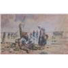 Image 1 : Late 19th century English School four watercolours, Studies of fisherfolk, boats at sea and child...