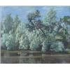 Image 1 : Robert Noble (1857-1917) oil on canvas, Riverside trees, a church beyond, signed and dated '96, 2...