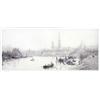 Image 1 : William Lionel Wyllie drypoint etching, Rouen, signed in pencil, 6.5 x 14.75 ins....