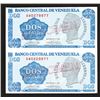 Image 1 : Banco Central De Venezuela, 1989 Essay Paper Trial Banknote Pair.