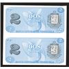 Image 2 : Banco Central De Venezuela, 1989 Essay Paper Trial Banknote Pair.