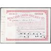 Image 1 : Montana Union Railway Stock Certificate With Charles Mellon Autograph.