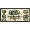 Image 1 : Bank of the Republic. 10 Dollars. 1855.