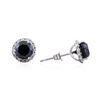 Image 2 : 14KT White Gold 3.13ctw Fancy Black Diamond Stud Earrings