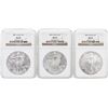 Image 1 : 3 Coin Set 2001-2003 Silver Eagle Coins NGC MS69