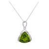 Image 1 : 14KT White Gold 5.75ct Peridot and Diamond Pendant with Chain