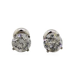 14KT White Gold 3.17ctw Diamond Stud Earrings